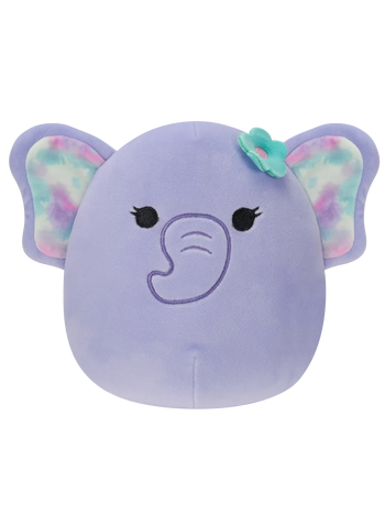 Squishmallows Anjali, l'elefante viola con spilla a fiore, 20 cm
