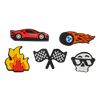 Confezione da 5 charm decorativi Buonumore per lacci da scarpe Pilota di automobili