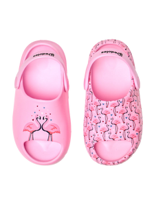 Sandali krocksy Buonumore stile chunky 0-6 anni Fenicotteri e cuori