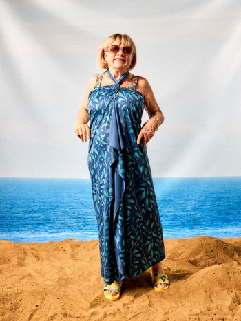 Pareo da spiaggia Buonumore Fiori turchesi