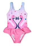 Costume da bagno Buonumore da bambina Fenicotteri e cuori