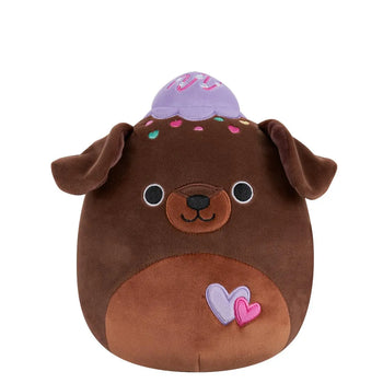 Squishmallows Rico il labrador cioccolato con gelato viola, 20 cm
