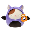 Squishmallows Cam il gatto in costume da pipistrello viola, 20 cm