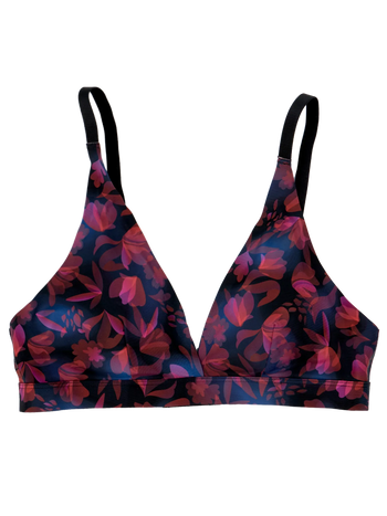Bralette a triangolo senza cuciture da donna Fiori notturni