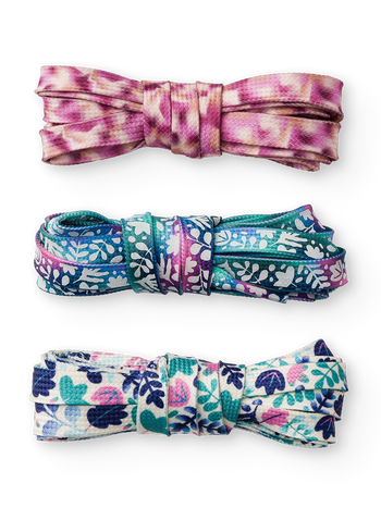 Confezione da 3 lacci per scarpe Buonumore Foglie turchesi