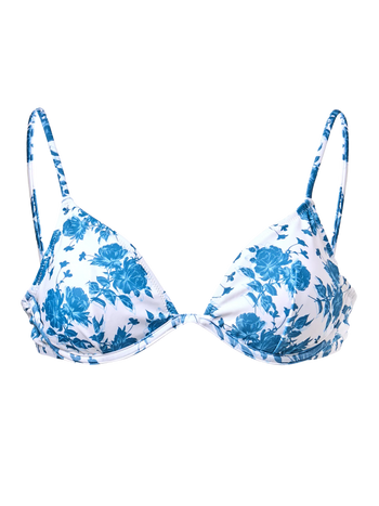 Top bikini con ferretto Rose blu