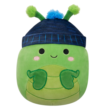Squishmallows Trenton la mantide religiosa verde con berretto con pon-pon, 20 cm