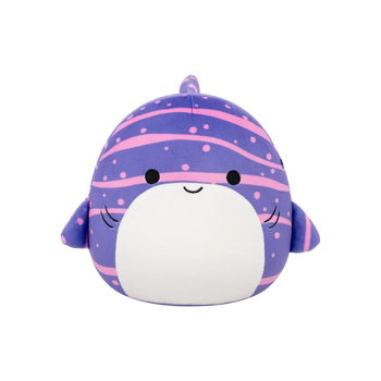 Squishmallows Tizziano lo squalo balena a righe viola, 30 cm