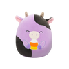 Squishmallows Alexie la mucca viola con gli occhi chiusi e una caramella a forma di chicco di mais, 20 cm