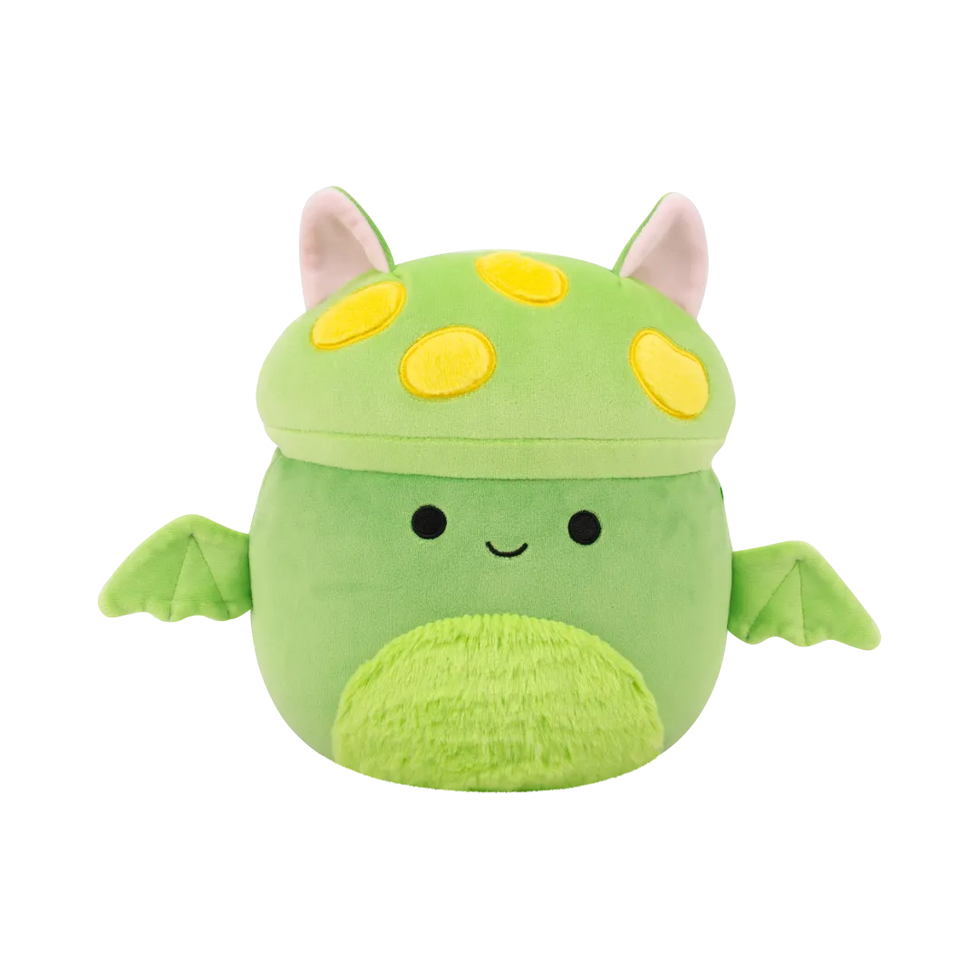 Earling Squishmallows Earling il pipistrello con funghetto verde fluo, 30 cm ...
