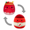 Squishmallows 2 in 1 Odion il noodle rosso fuoco/Illia la salsa sriracha, 13 cm