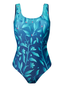 Costume intero Buonumore Fiori turchesi