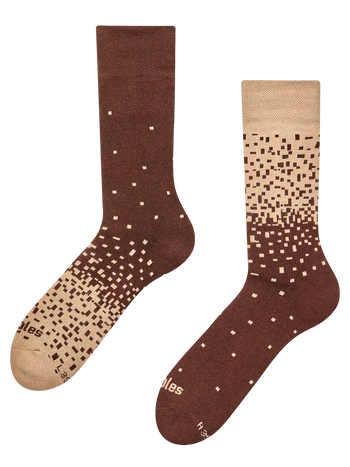 Calzini caldi, marrone e beige