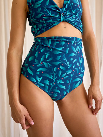 Slip bikini MagicMix da donna Fiori turchesi