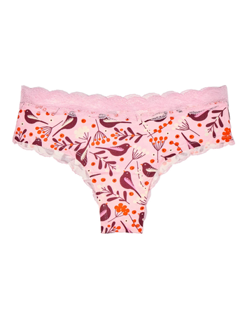 Slip da donna con inserti in pizzo Uccelli e bacche