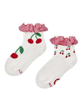 Calzini cutecore da bambina Ciliegie da picnic