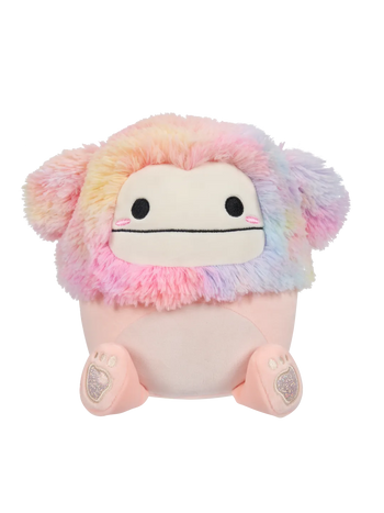 Squishmallows Diane la pesca dai piedi grandi, con capelli arcobaleno, 20 cm