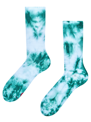 Calzini a coste smeraldo tye-dye
