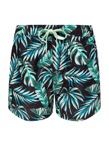 Pantaloncini da bagno Buonumore da uomo Foglie tropicali