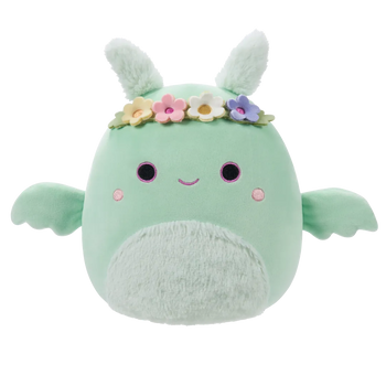 Squishmallows Tove la falena verde menta con coroncina di fiori e pancia pelosa, 20 cm