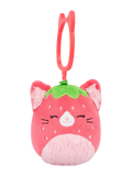 Portachiavi Squishmallows Olma il gatto fragolino, 9 cm