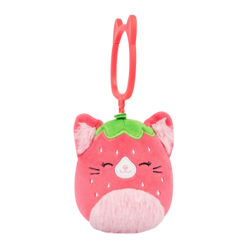 Portachiavi Squishmallows Olma il gatto fragolino, 9 cm