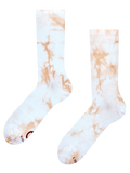 Calzini a coste beige tie-dye