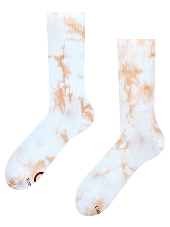 Calzini a coste beige tie-dye
