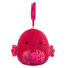 Squishmallows con clip-on Barella il pesce combattente color lampone, 9 cm