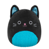 Squishmallows Eponine - Il gatto nero con pancia crespa blu fluo e orecchie brillanti, 20 cm