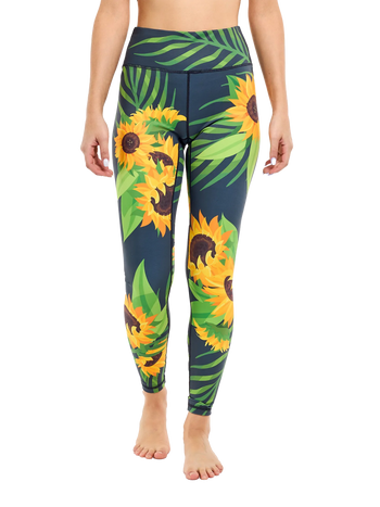 Leggings da palestra Buonumore Girasole e foglie