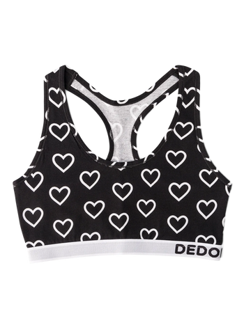 Bralette da donna Buonumore Cuori bianchi e neri