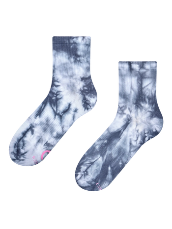 Calzini a metà polpaccio blu-grigio tie-dye
