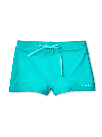 Pantaloncini da bagno elasticizzati per bambini, turchese
