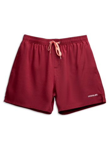 Pantaloncini da bagno da uomo rosso rabarbaro