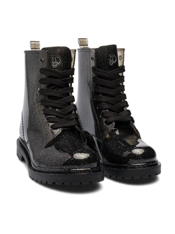 Stivali da pioggia da donna nero brillante