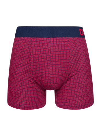 Boxer aderenti da uomo stampati blu e rosso