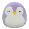 Squishmallows Elle il pinguino viola con occhi chiusi e pancia bianca, 20 cm