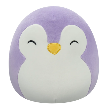 Squishmallows Elle il pinguino viola con occhi chiusi e pancia bianca, 20 cm