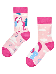 Calzini caldi antiscivolo per bambini Unicorno con sciarpa