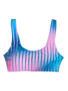 Top bikini sportivo Buonumore Righe viola