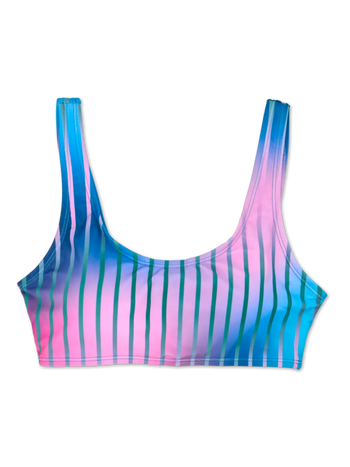 Top bikini sportivo Buonumore Righe viola