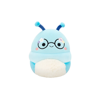 Squishmallows Cordelia la lettrice selvaggia blu con fiori e occhiali, 20 cm