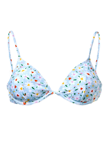 Top bikini con ferretto Cuori e margherite