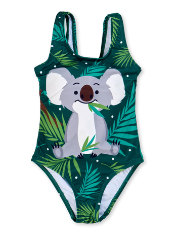 Costume da bagno Buonumore da bambina Koala e foglie