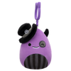 Squishmallows con clip-on Earworm il mostro viola con cilindro che fa l'occhiolino, 9 cm