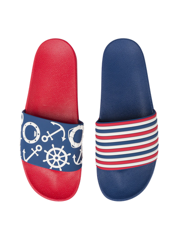 Ciabatte Buonumore Righe navy