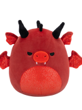 Squishmallows Salami il drago rosso con sguardo arrabbiato e pancia luccicante, 20 cm