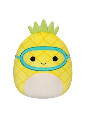 Squishmallows Maui l’ananas con maschera da sub, 20 cm