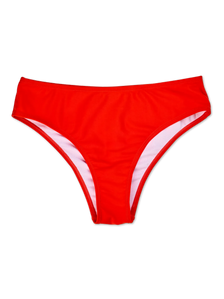 Slip bikini a vita media rosso vivo